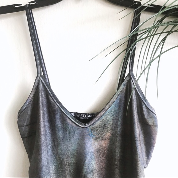 Nasty Gal Metallic Silver Bodysuit - Picture 3 of 5